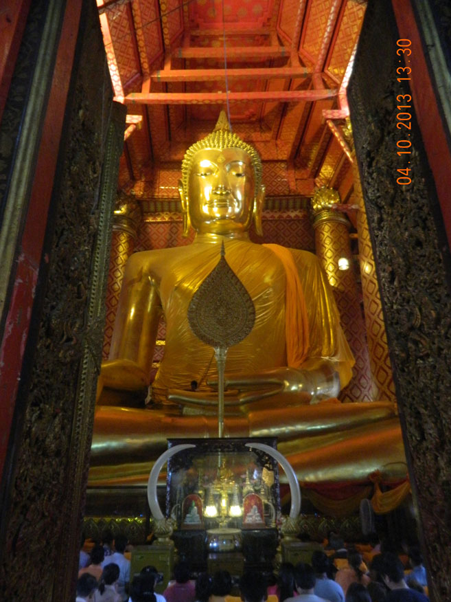 Ancient Buddha image at Wat Phanan Choeng