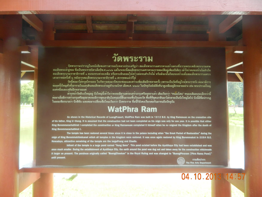 Information Board Wat Phra Ram