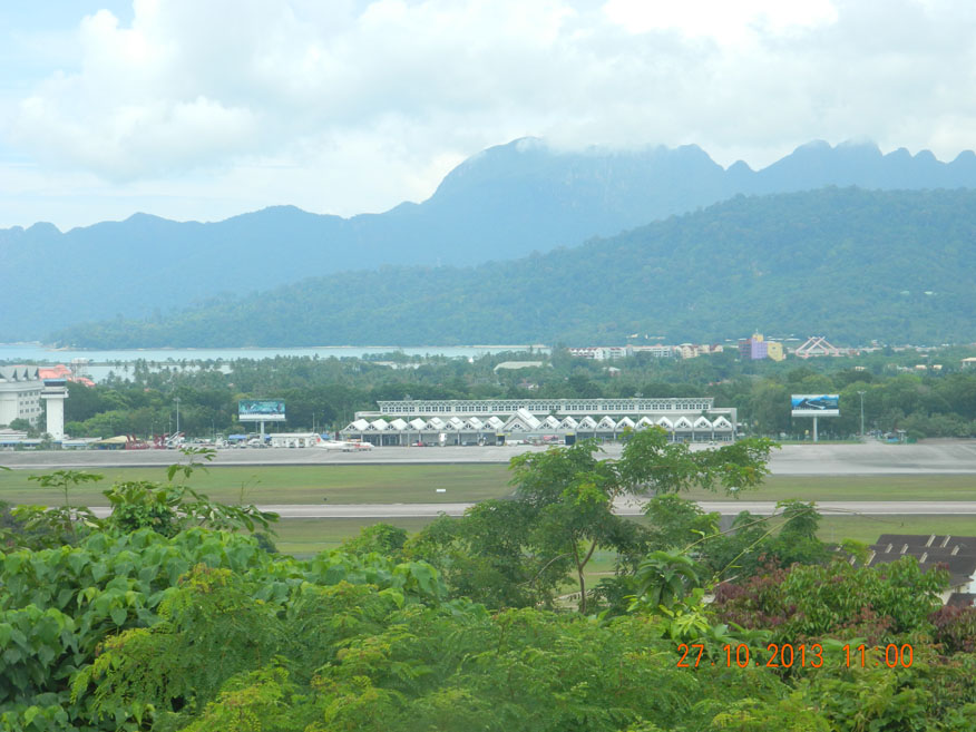 Langkawi Airport with Machinchang Cambrian Geoforest Park beyond