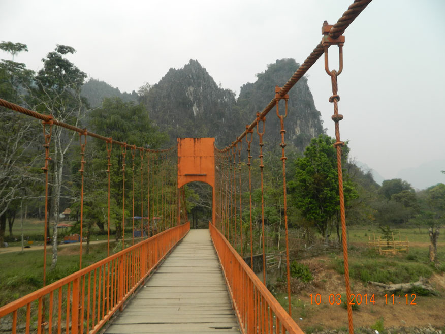Planked bridge near Xang Cave