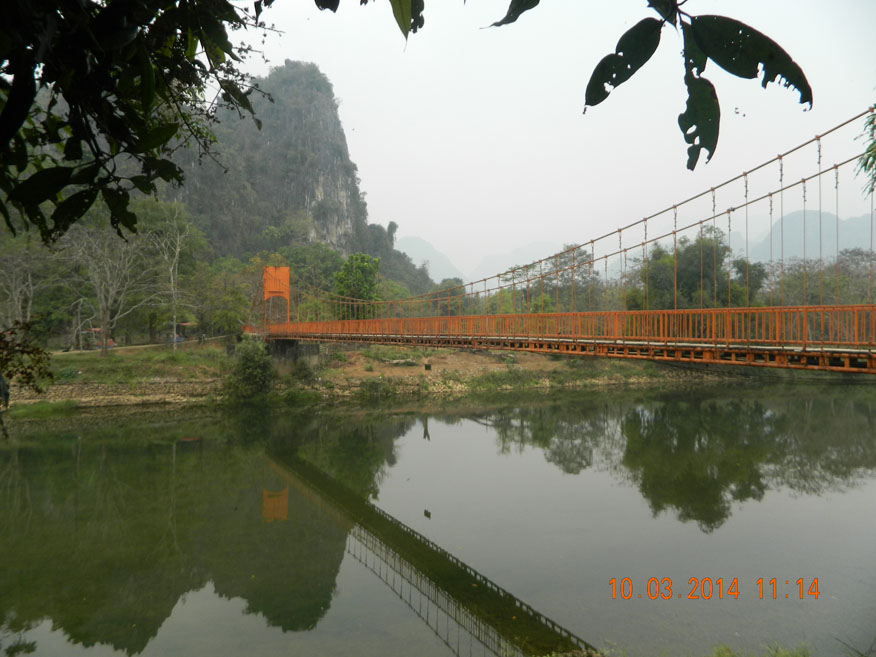 Plank Bridge down River, Vang Vieng