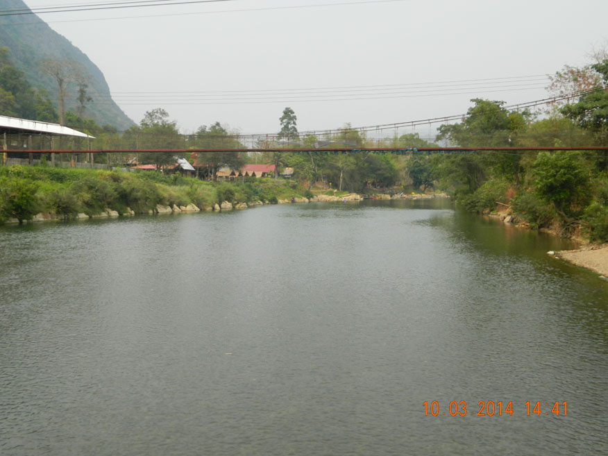 Suspension Bridge, Up-River Vang Vieng