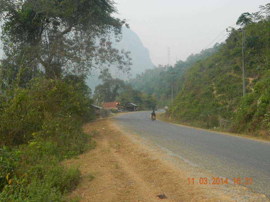 Road north from Vang Vieng to Luang Prabang