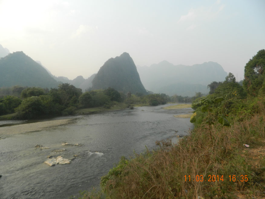 Karst Hill View, Song River Vang Vieng
