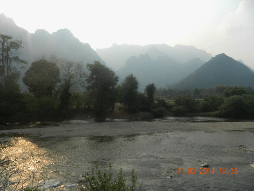 Karst Hill View, Song River Vang Vieng