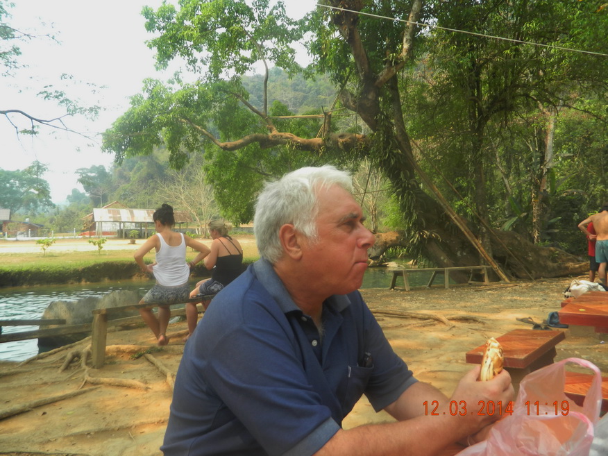 Opportunist at Blue Lagoon, Vang Vieng