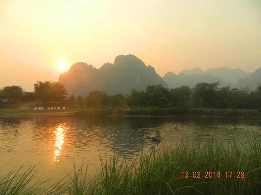 Song River at Vang Vieng