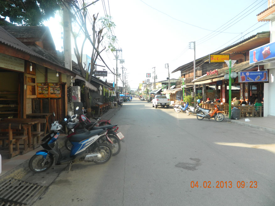 'Walking Street in Pai. In the evening the street is closed for the vabrant street market.
