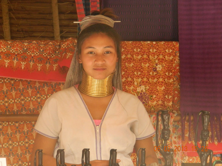 A resident of Ban Huai Shuathao, a Karen long-neck village.